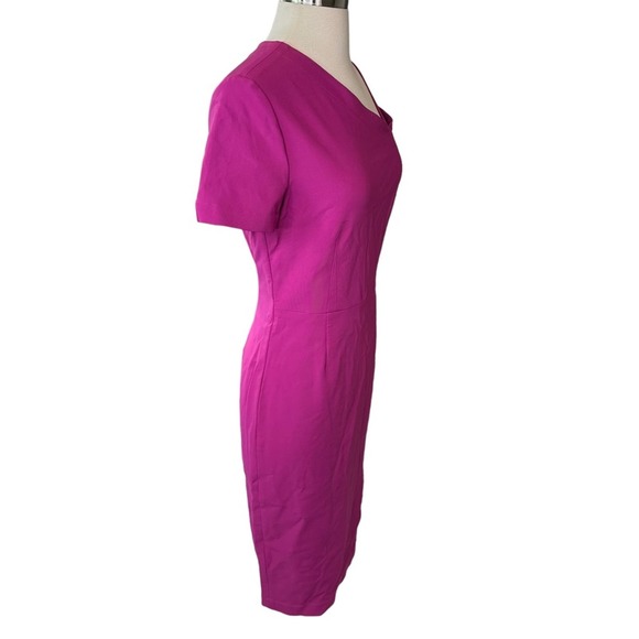 Yigal Azrouel One Shoulder Bi Stretch Dress Womens Short Sleeve Pink 6 NWT - Picture 4 of 13